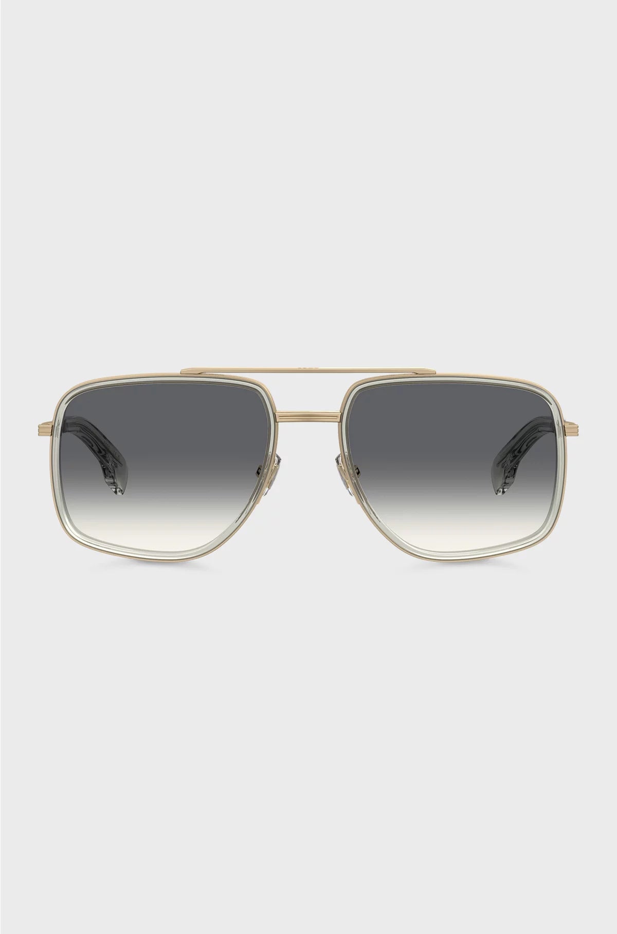 DOUBLE-BRIDGE SUNGLASSES WITH GOLD-TONE EFFECT