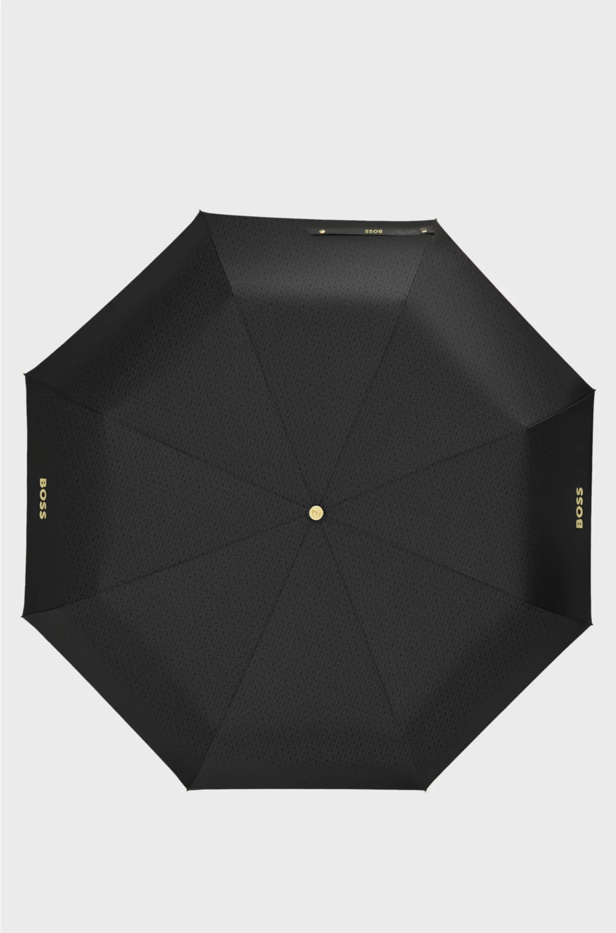 MONOGRAM-CANOPY POCKET UMBRELLA IN BLACK AND GOLD
