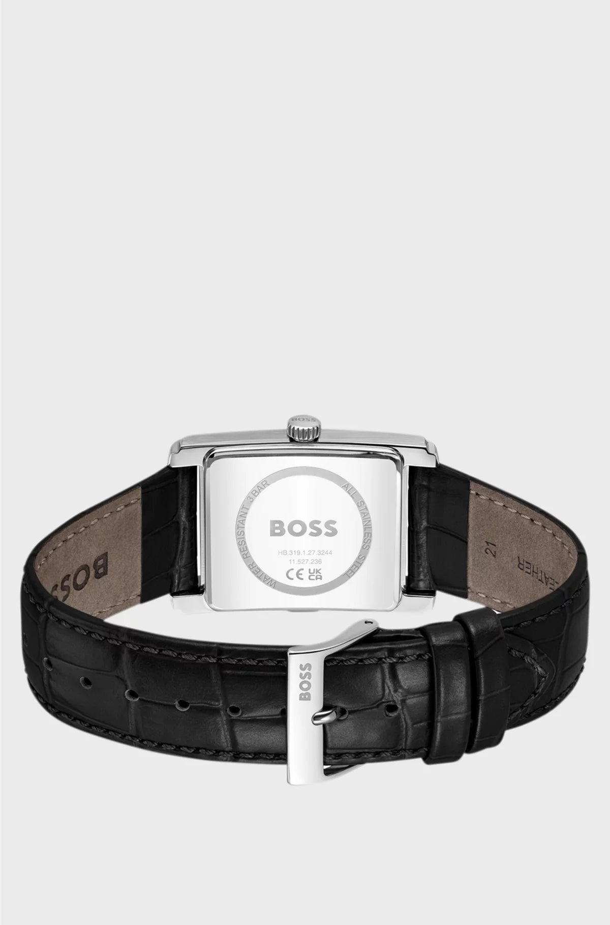 PRINCIPLE DRESS BLACK-DIAL WATCH WITH ALLIGATOR-EMBOSSED LEATHER STRAP