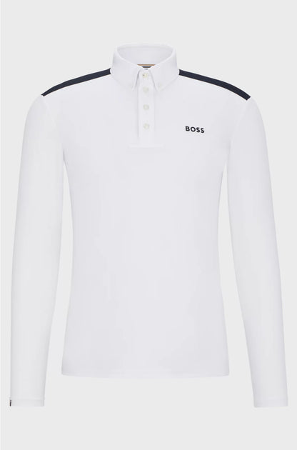 EQUESTRIAN SHOW SHIRT WITH SHOULDER INSERTS AND LOGO