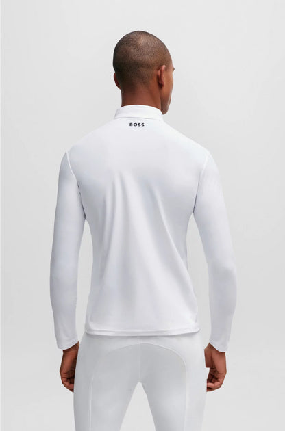 EQUESTRIAN SHOW SHIRT IN WHITE WITH SIGNATURE-STRIPE DETAILS