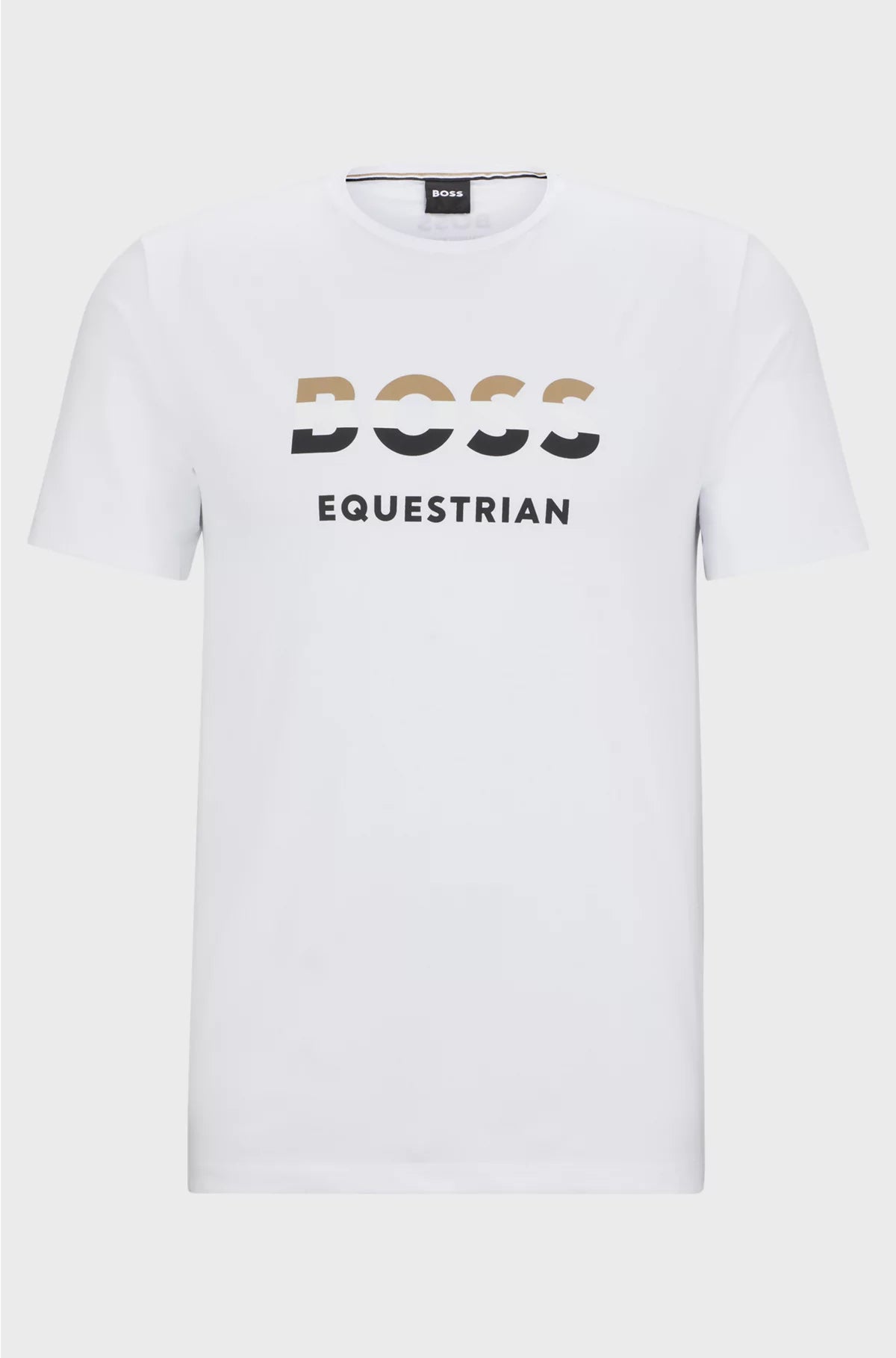 EQUESTRIAN SHORT-SLEEVED STRETCH-COTTON T-SHIRT WITH LOGO