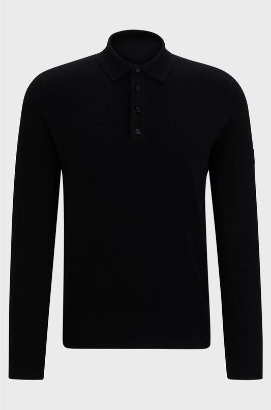 EQUESTRIAN KNIT POLO IN A COTTON-CASHMERE BLEND