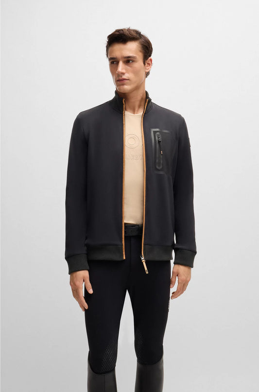 EQUESTRIAN CARDIGAN WITH ZIPPED CHEST POCKET