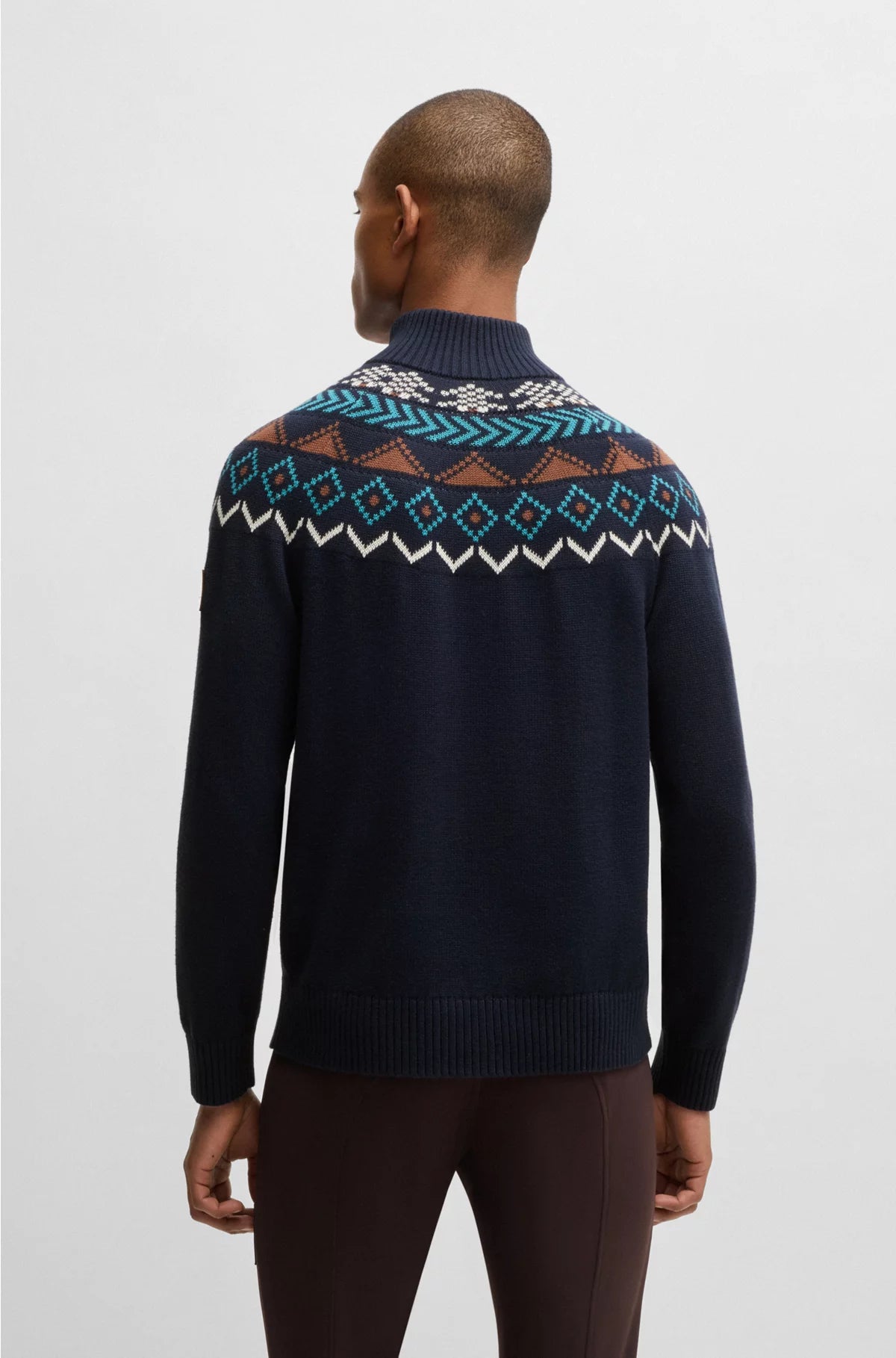 EQUESTRIAN TROYER SWEATER WITH KNITTED PATTERN