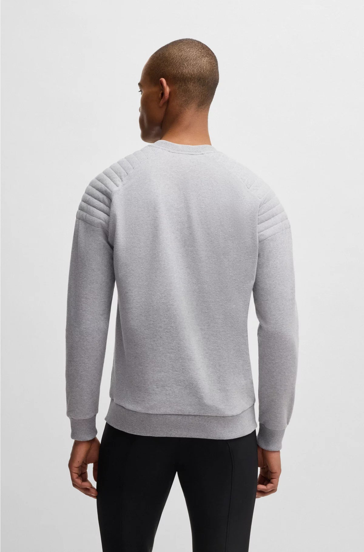 EQUESTRIAN STRETCH-COTTON SWEATSHIRT WITH SHOULDER STITCHING