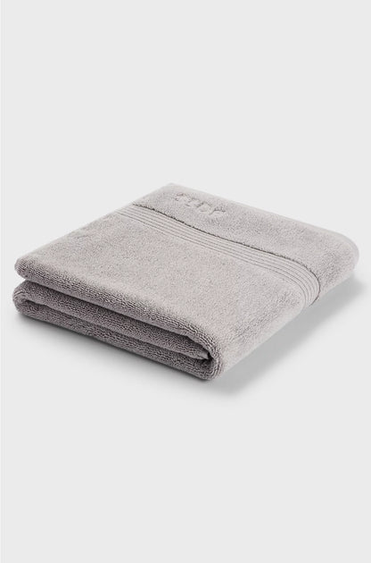COTTON BATH MAT IN SILVER WITH EMBROIDERED LOGO