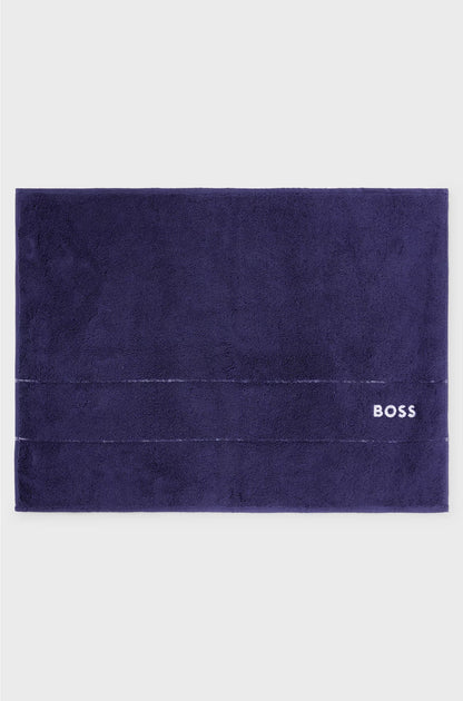 COTTON BATH MAT WITH CONTRAST LOGO EMBROIDERY