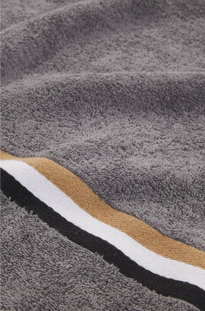 COTTON-TERRY BATH SHEET WITH SIGNATURE-STRIPE RIBBON