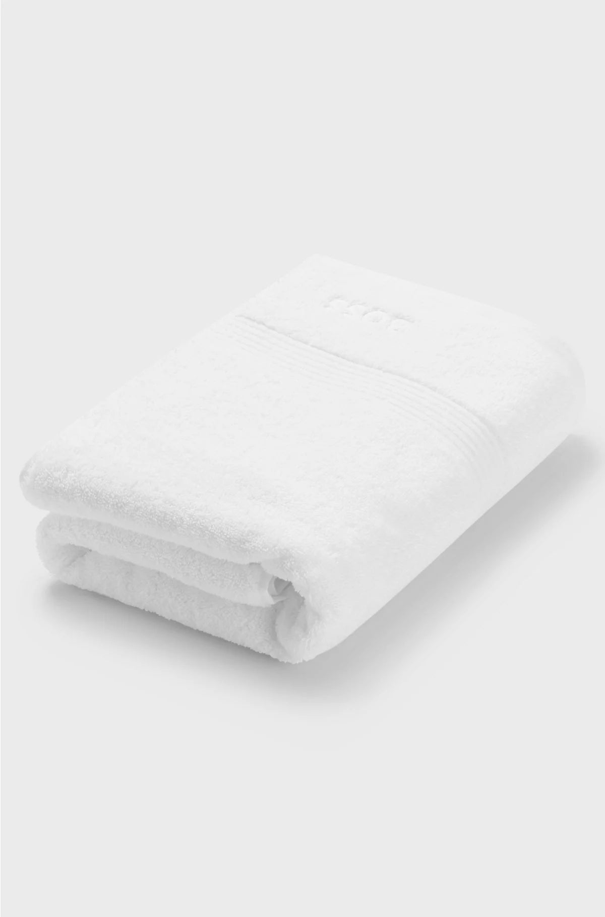 WHITE AEGEAN-COTTON BATH TOWEL WITH TONAL LOGO