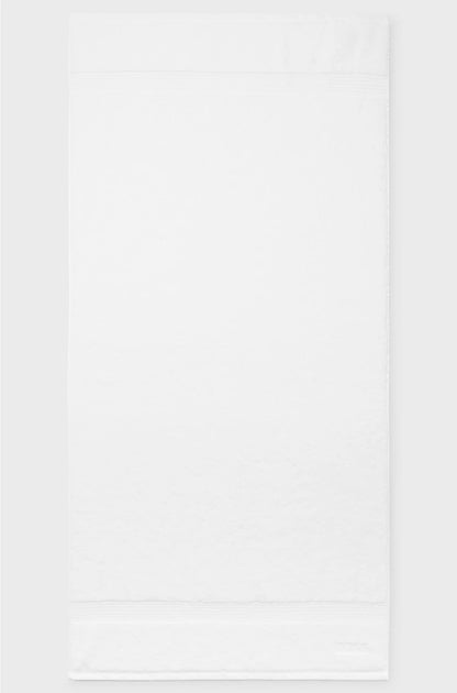 WHITE AEGEAN-COTTON BATH TOWEL WITH TONAL LOGO