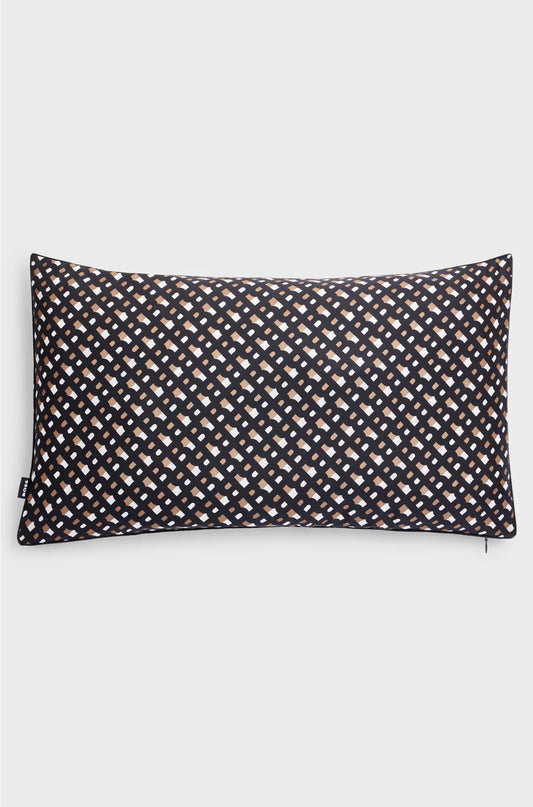 MONOGRAM-PRINT CUSHION COVER IN SILK