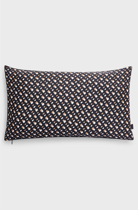 MONOGRAM-PRINT CUSHION COVER IN SILK