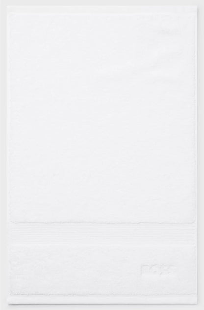 WHITE AEGEAN-COTTON GUEST TOWEL WITH TONAL LOGO
