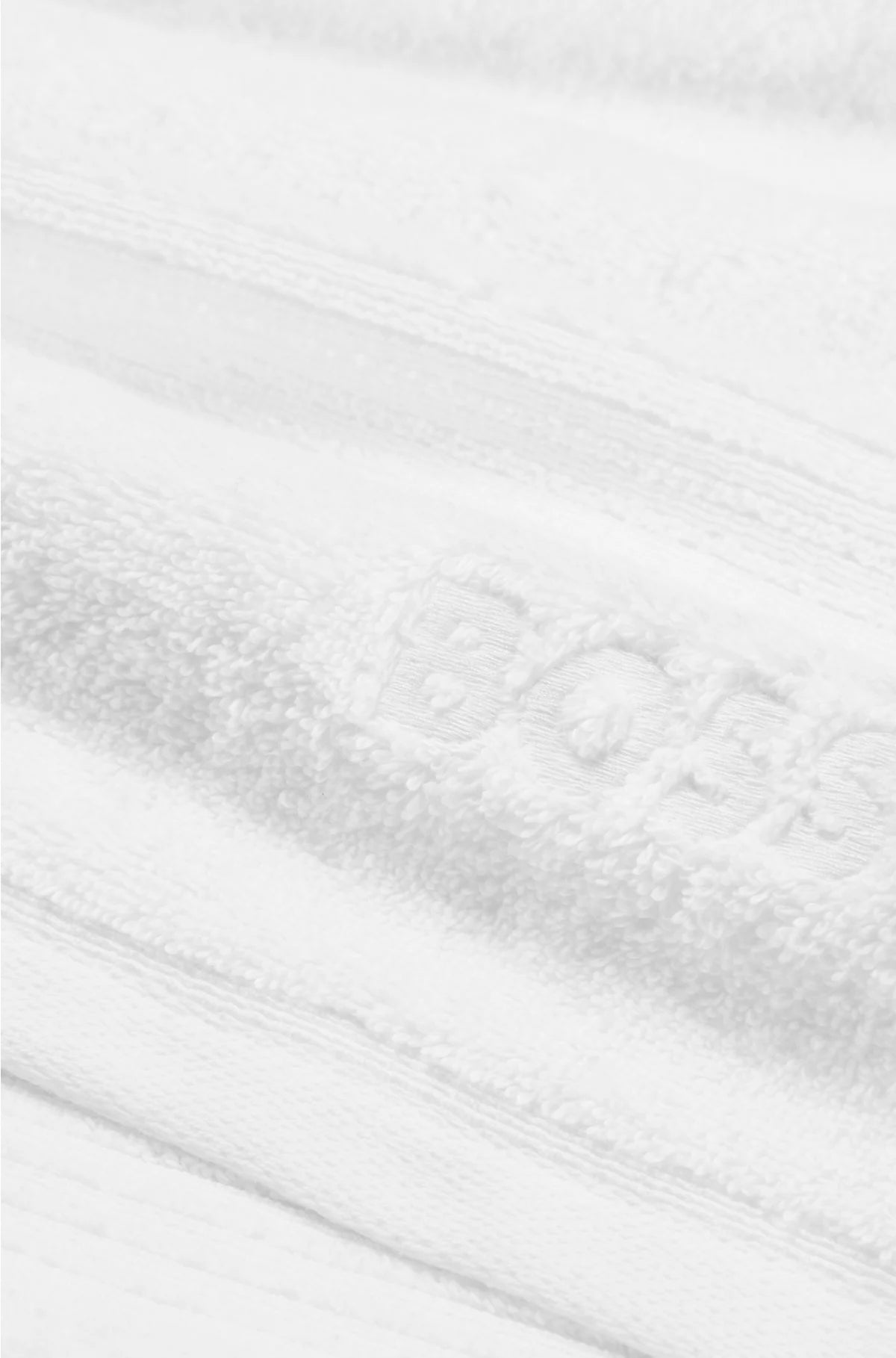 WHITE AEGEAN-COTTON HAND TOWEL WITH TONAL LOGO