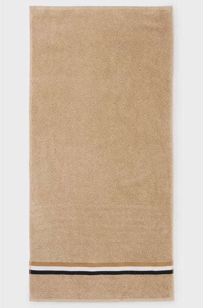 COTTON HAND TOWEL WITH SIGNATURE-STRIPE BORDER