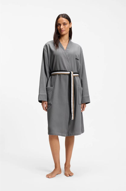 COTTON-TERRY DRESSING GOWN WITH QUICK-DRY INNER