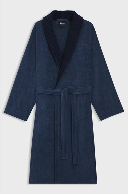 COTTON VELVET DRESSING GOWN WITH DOUBLE B MONOGRAM