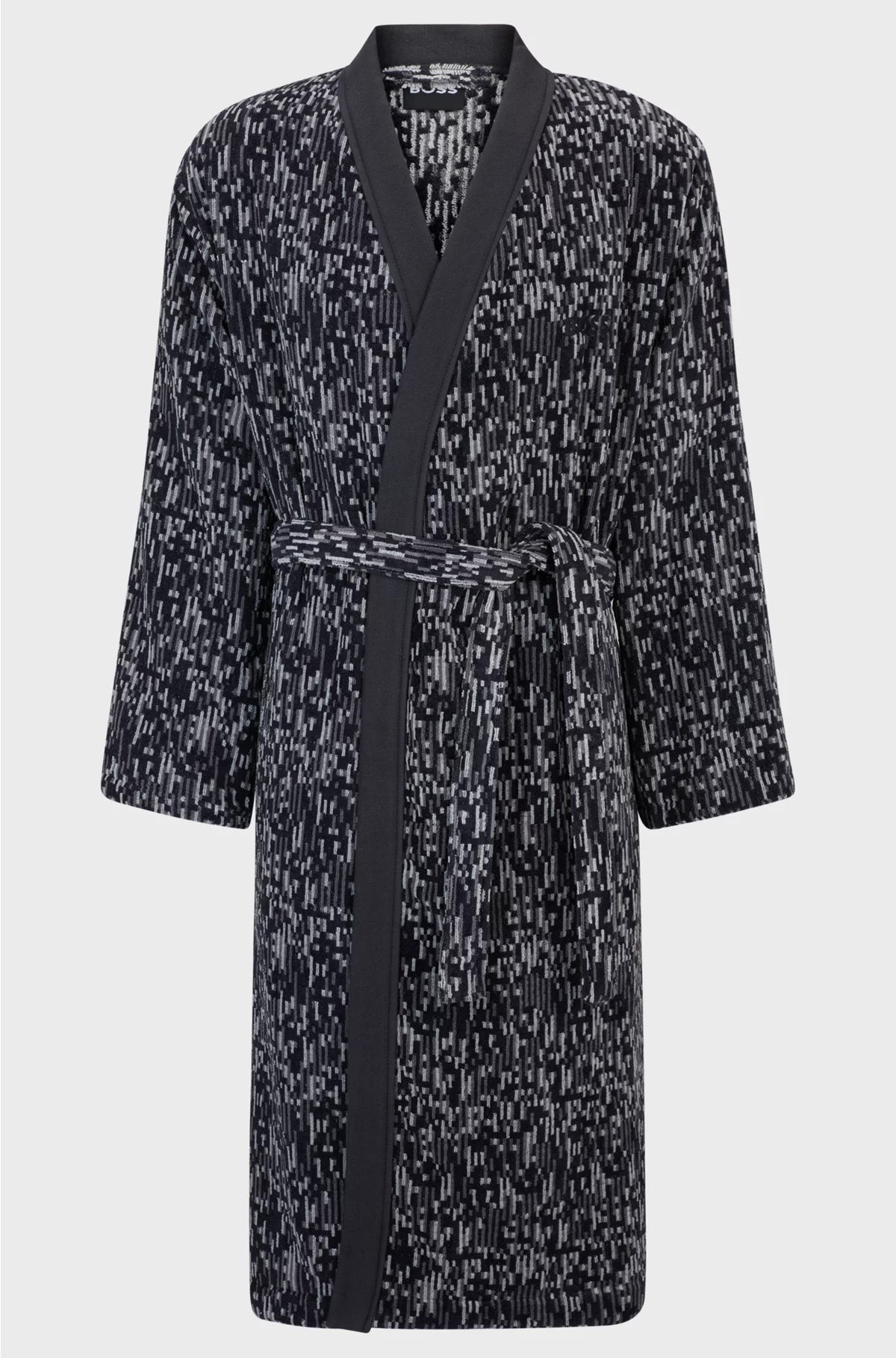 COTTON-JACQUARD DRESSING GOWN WITH EMBROIDERED LOGO