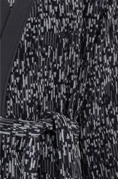 COTTON-JACQUARD DRESSING GOWN WITH EMBROIDERED LOGO