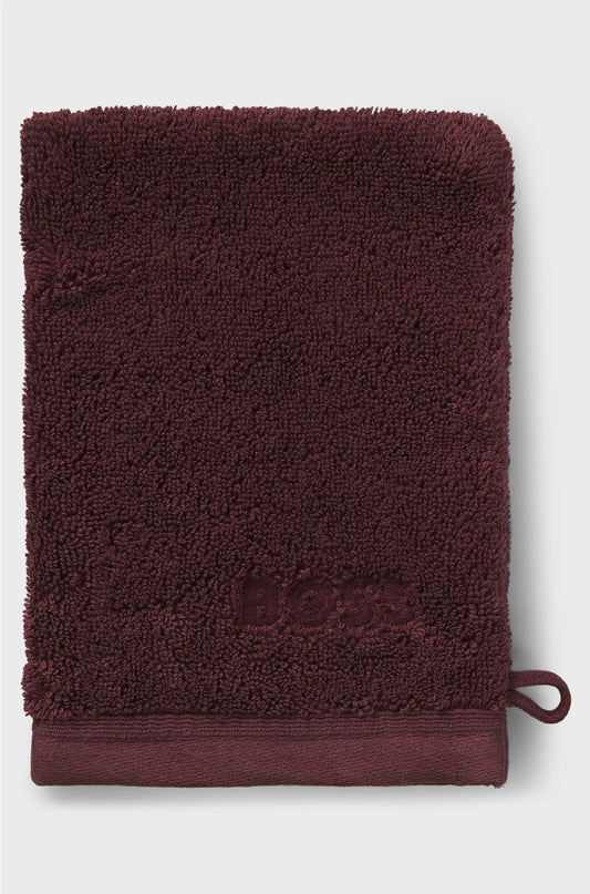 LOGO WASHING MITT IN AEGEAN COTTON