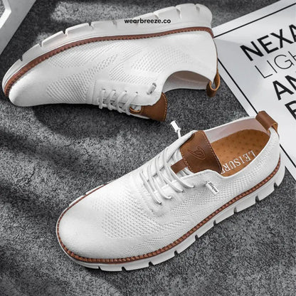 Men's Easy Wear Slip-On Loafers – Super Soft Breathable Fabric Shoes, Lightweight Casual Walking Sneakers, Stylish Dress Shoes, Mesh Urban Footwear for Work & Everyday Use.