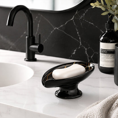 Verdelle™ Ceramic Self-Draining Leaf Soap Dish